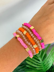Multi Shape Bead Stretch Bracelet Sets