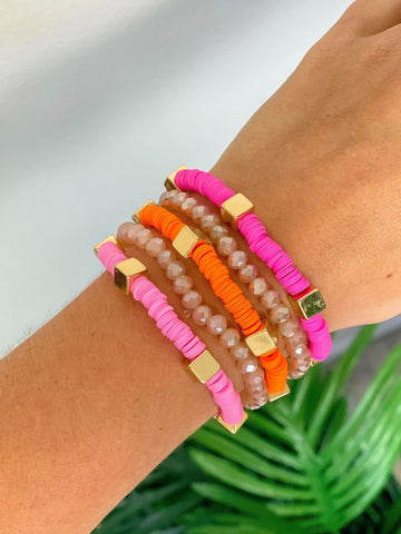 Multi Shape Bead Stretch Bracelet Sets