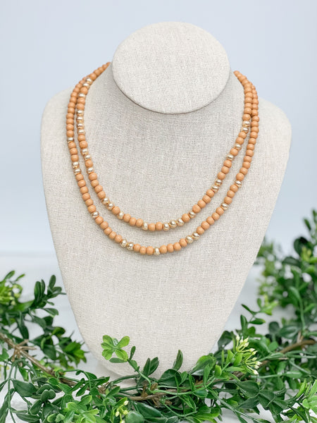 Gold & Color Bead Dual Strand Necklaces