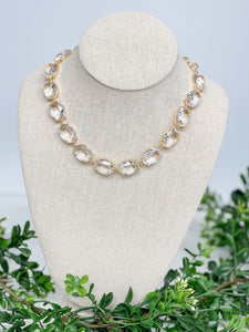 Oval Crystal Toggle Necklace