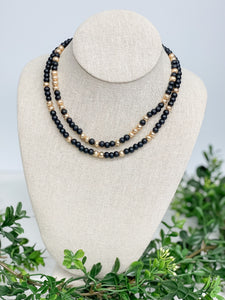 Gold & Color Bead Dual Strand Necklaces