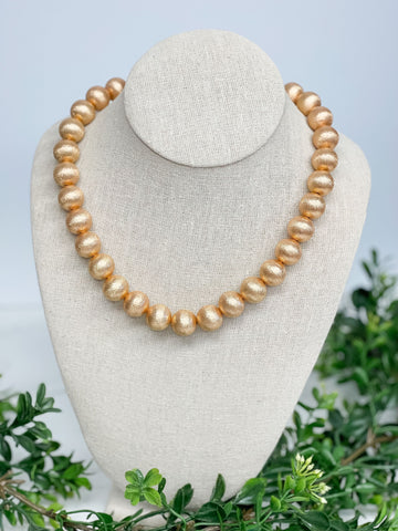 Gold Ball Bead Necklace