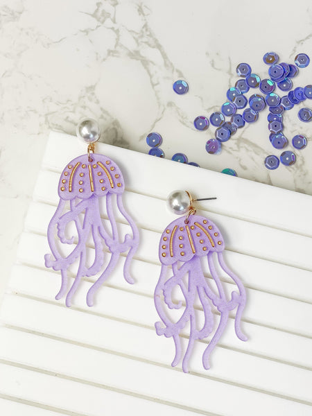 Acrylic Jellyfish Dangle Earrings