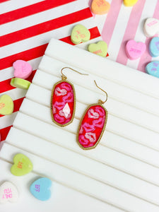 Kiss-Print Portrait Dangle Earrings