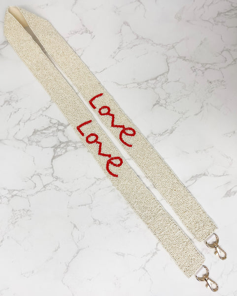 'Love' Beaded Bag Straps