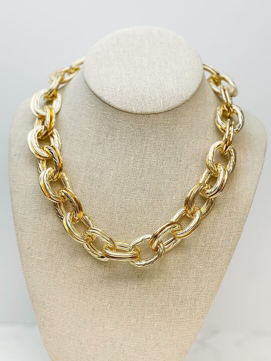 Metal Linked Gold Necklace