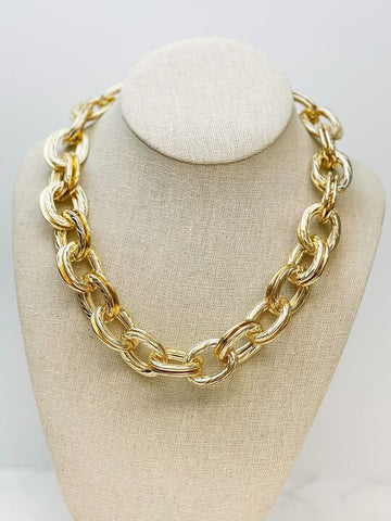Metal Linked Gold Necklace