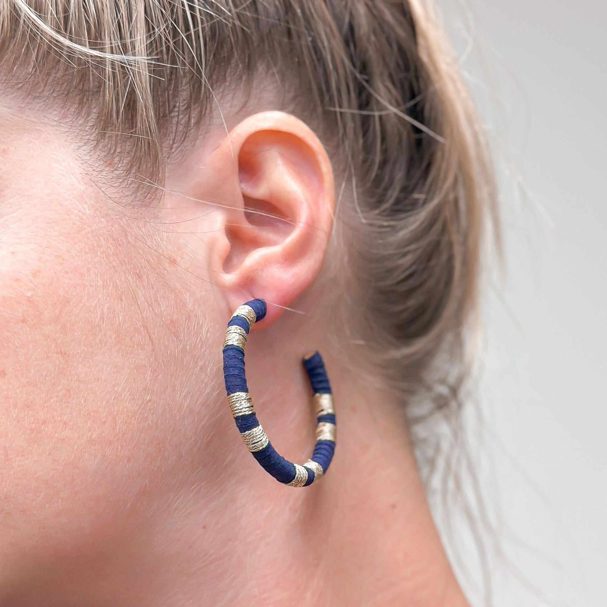 Metallic Suede Hoop Earrings