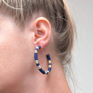 Metallic Suede Hoop Earrings