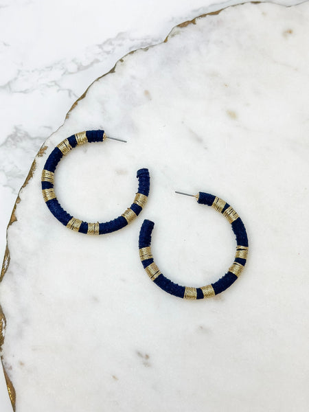 Metallic Suede Hoop Earrings
