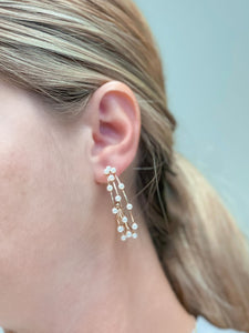 Bridal Pearl Open Hoop Earrings