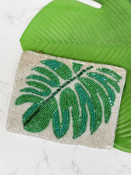 Palm Leaf Beaded Petite Wristlets