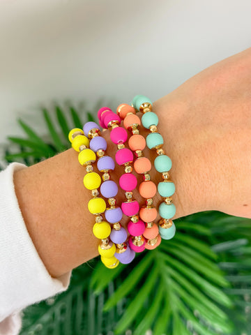 Spring Beaded Stretch Bracelet Stack