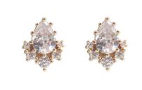Cubic Zirconia Pear Cluster Stud Earrings