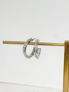 Pearl Lined Shiny Hoop Earrings