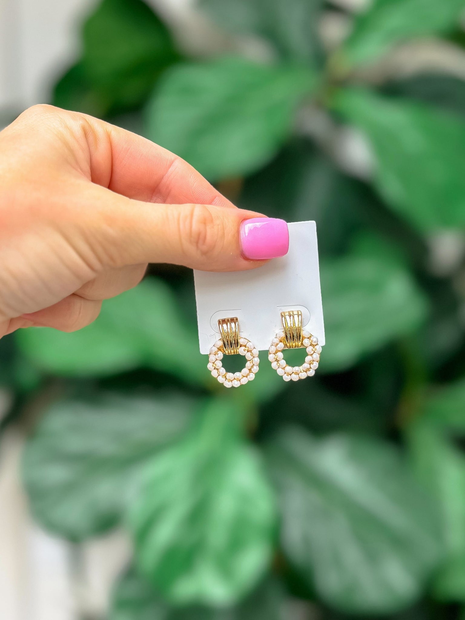 Petite Beaded Drop Earrings - Ivory
