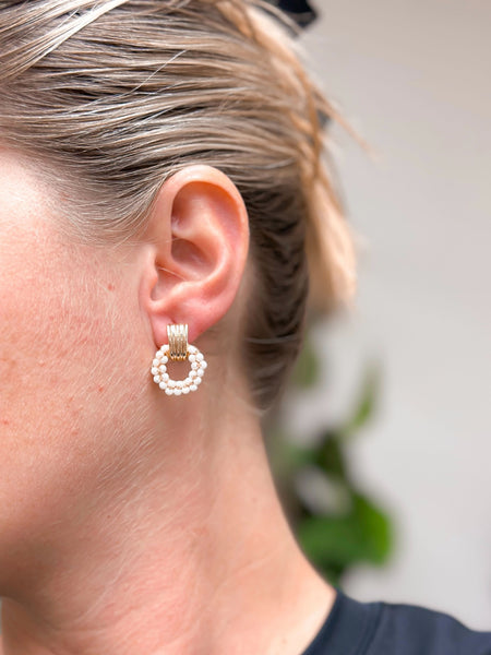 Petite Beaded Drop Earrings - Ivory