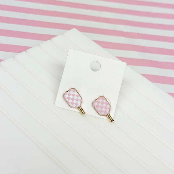 Enamel Pickleball Stud Earrings