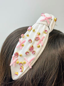 Ribbon & Jewel Top Knot Headbands