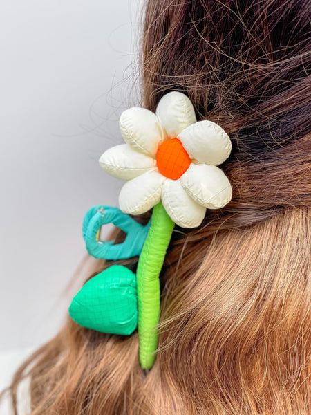 Puffy Flower Hair Clips