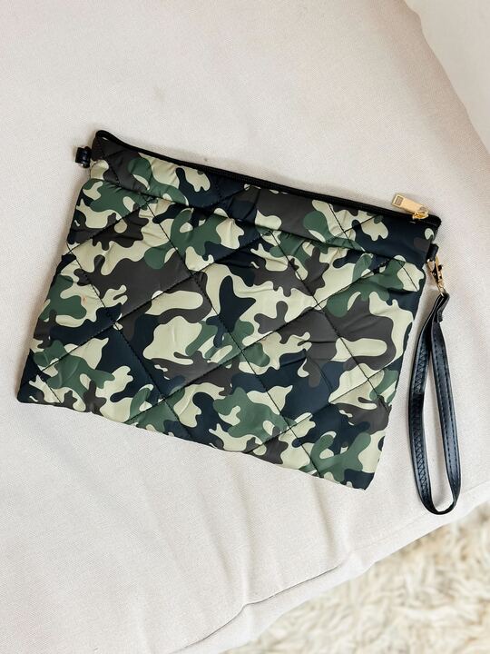 Quilted Puffer Crossbody Bag - Camouflage