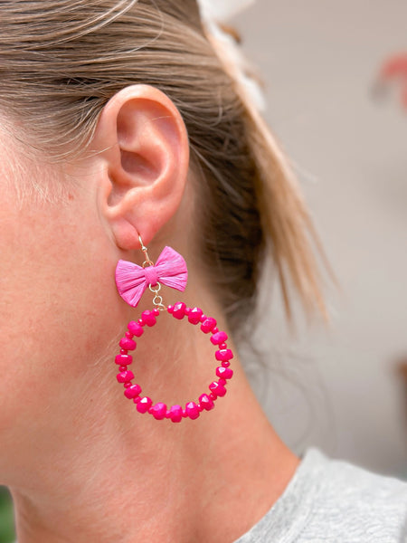 Bow Post Open Dangle Earrings