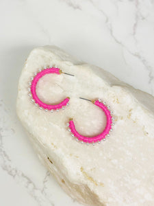 Classic Pearl Lined Hoop Earrings