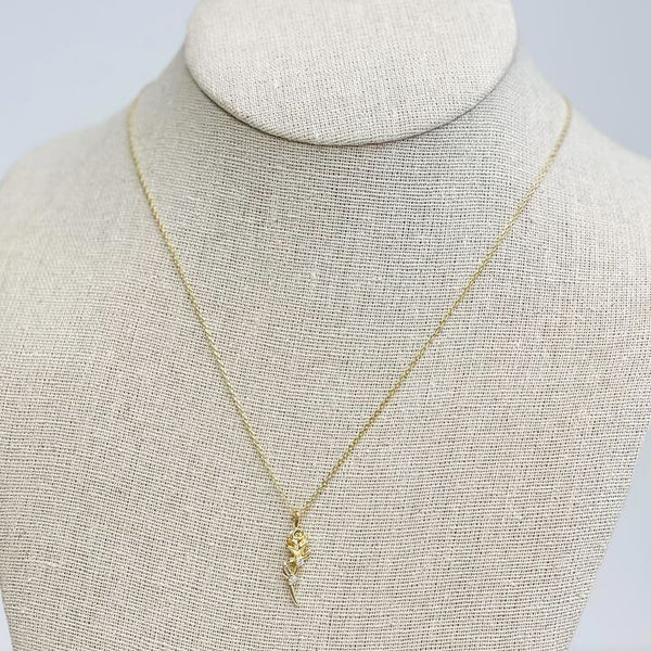 Gold Dipped Rose Pendant Necklace