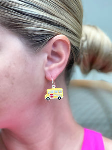 School Bus Enamel Drop Earrings