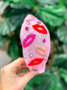 Seed Bead Kiss Lips Knotted Headband
