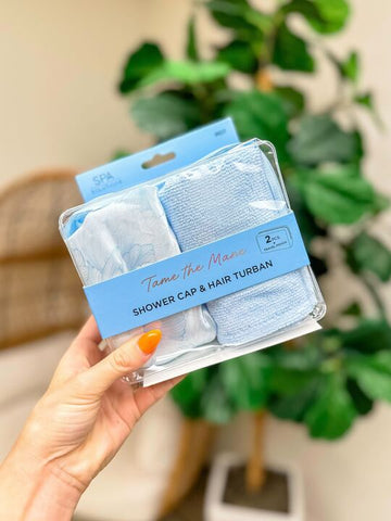 Tame the Mane Shower Hair Set - Blue Floral