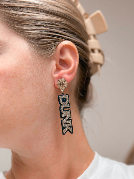 'Slam Dunk' Statement Dangle Earrings