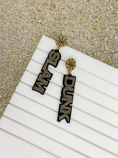 'Slam Dunk' Statement Dangle Earrings