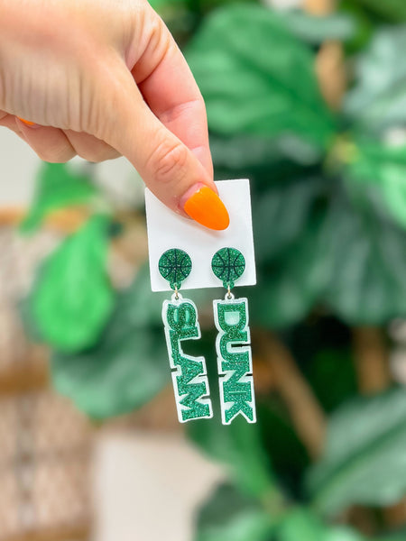 'Slam Dunk' Statement Dangle Earrings
