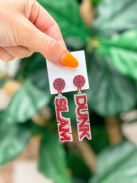 'Slam Dunk' Statement Dangle Earrings
