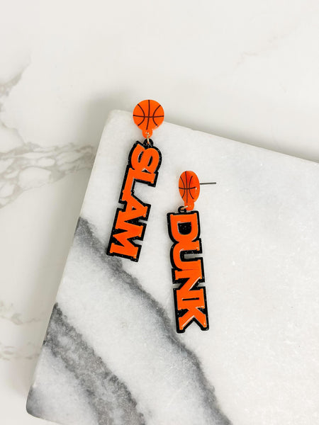 'Slam Dunk' Statement Dangle Earrings