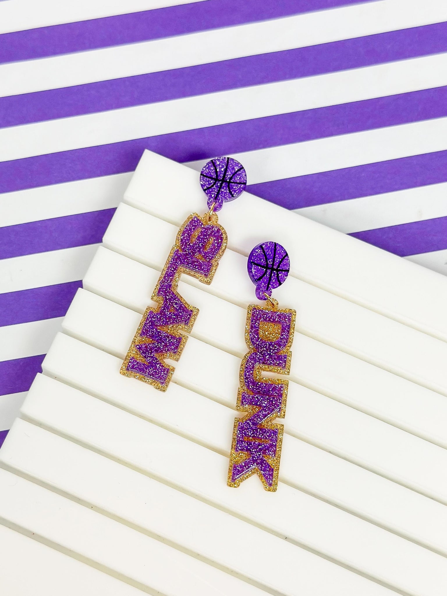 'Slam Dunk' Statement Dangle Earrings