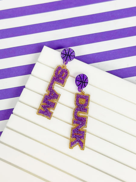 'Slam Dunk' Statement Dangle Earrings