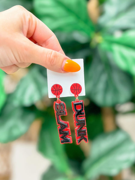 'Slam Dunk' Statement Dangle Earrings