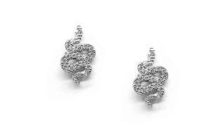 Cubic Zirconia Snake Stud Earrings