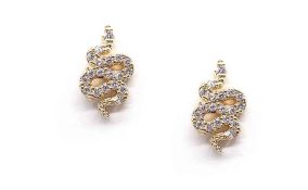 Cubic Zirconia Snake Stud Earrings