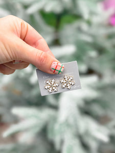 Enamel Snowflake Stud Earrings
