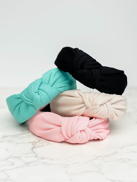 Solid Knit Top Knot Headbands