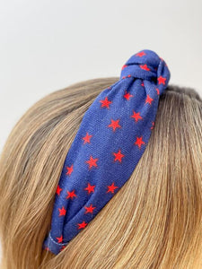 Star Printed Top Knot Headband