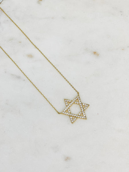 Star of David Cubic Zirconia Pendant Necklaces