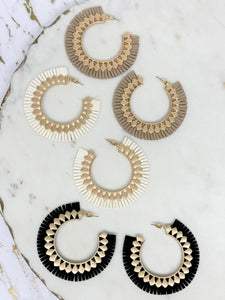 Suede Fringe Metal Hoop Earrings