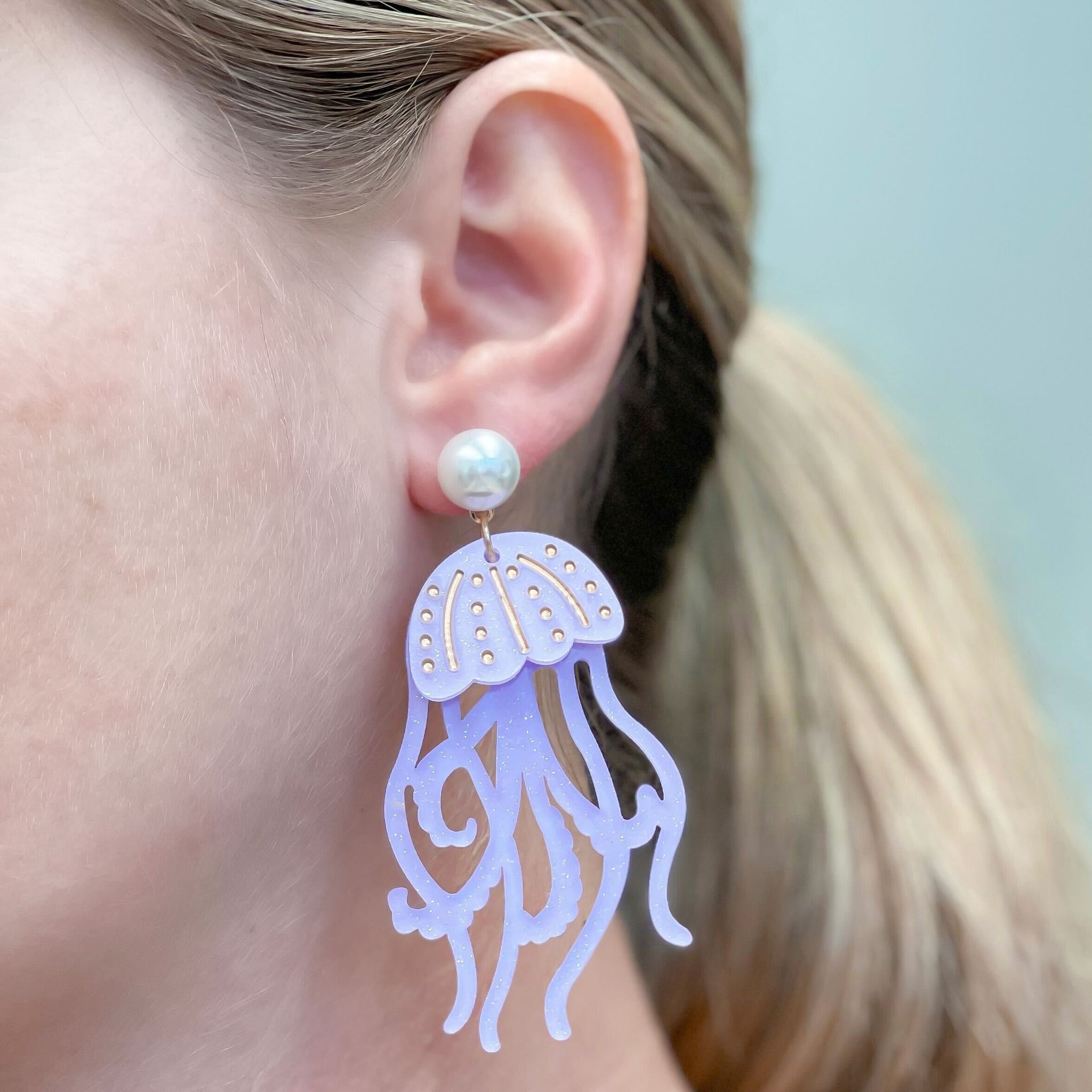 Acrylic Jellyfish Dangle Earrings