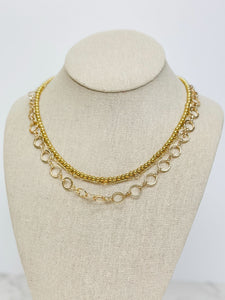 Circle Link Layered Chain Necklaces