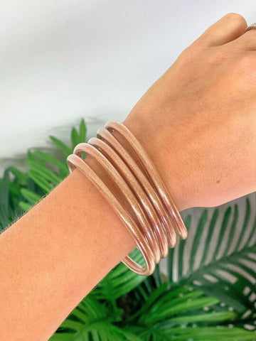 Shimmer Tube Bracelets - Rose Gold