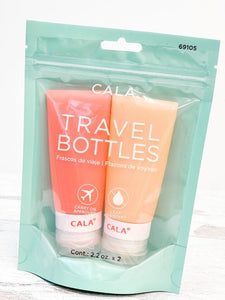 Silicone Travel Bottle Set of 2 - Coral